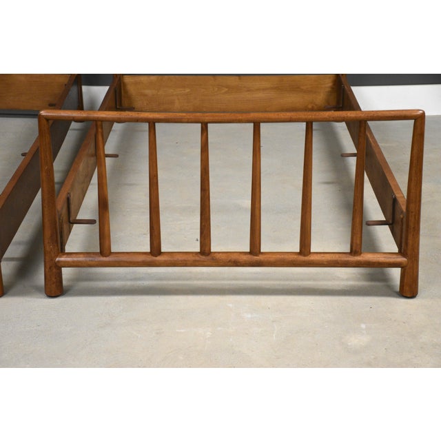 Mid-Century Modern Refinished t.h. Robsjohn Gibbings for Widdicomb Twin Beds - A Pair For Sale - Image 3 of 8