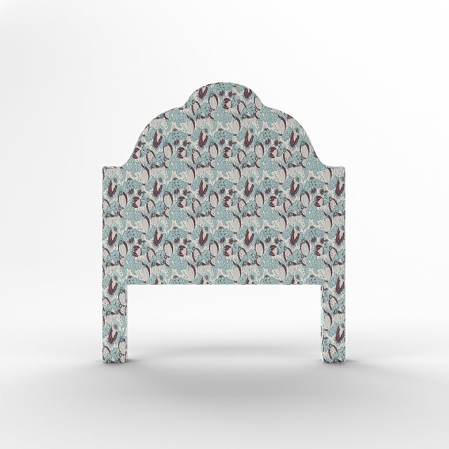 Elevate your bedroom with this luxurious upholstered bed, available exclusively on Chairish. Expertly crafted in the USA...