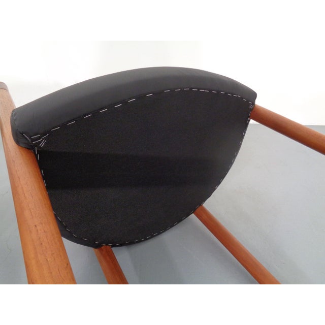 Teak & Leather Model 195 Dining Chairs by Ole Gjerløv-Knudsen & Torben Lind for France & Søn, Denmark, 1960s, Set of 4 For Sale - Image 18 of 18