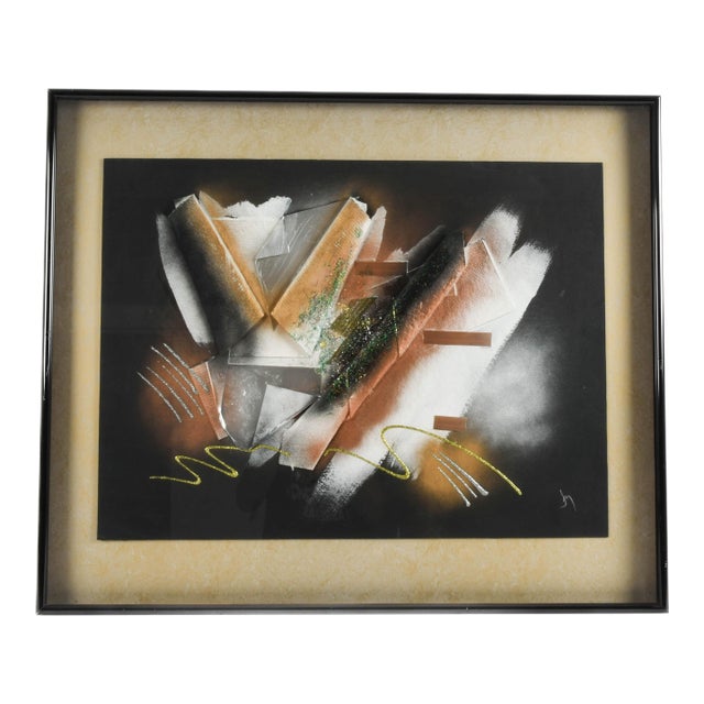 Framed Signed 3d Abstract-Style Mixed Media Painting For Sale
