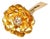 14K Yellow Brushed Gold Diamond Floral Cocktail Ring Estate For Sale