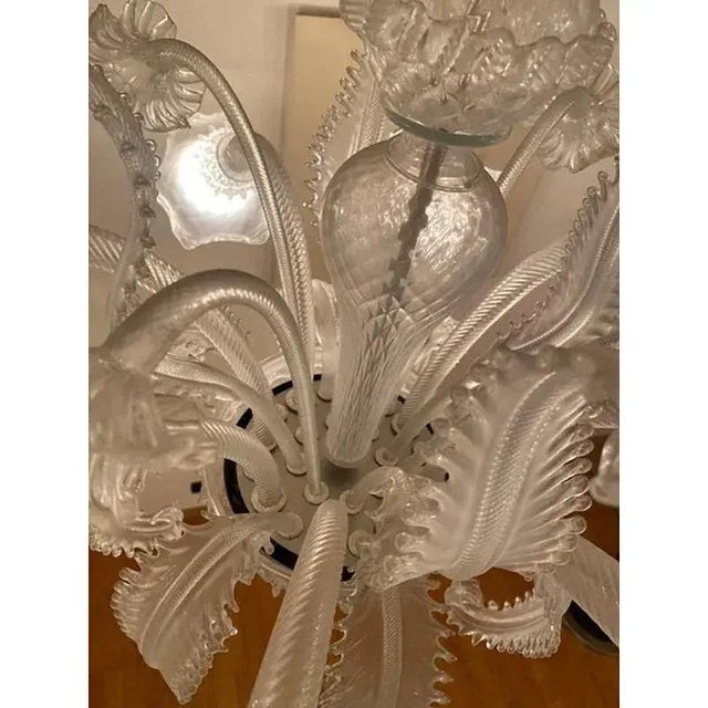 Imperial italian chandelier style murano glass in transparent and sand unique and rare piece of art from murano , is a...