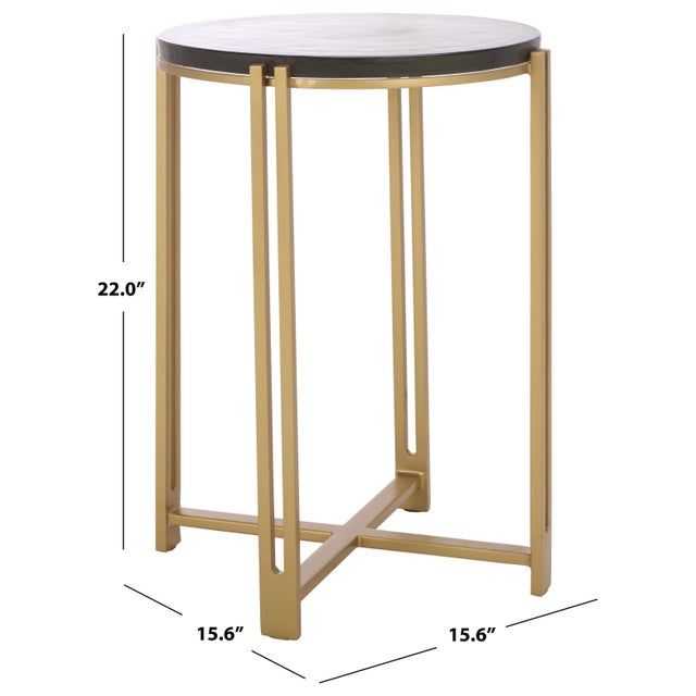 Contemporary Levitt Cast Glass Top Round Accent Table in Brass with Glass Top For Sale - Image 3 of 8