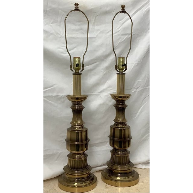 Mid-Century Modern Brass Lamps - a Pair For Sale In Orlando - Image 6 of 7