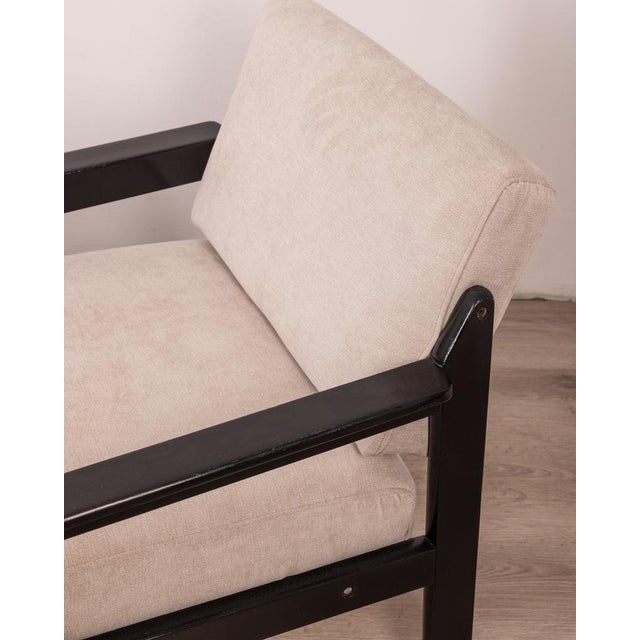 1980s Set of Vintage Italian Armchairs in Wood and Fabric, 1980s For Sale - Image 5 of 9