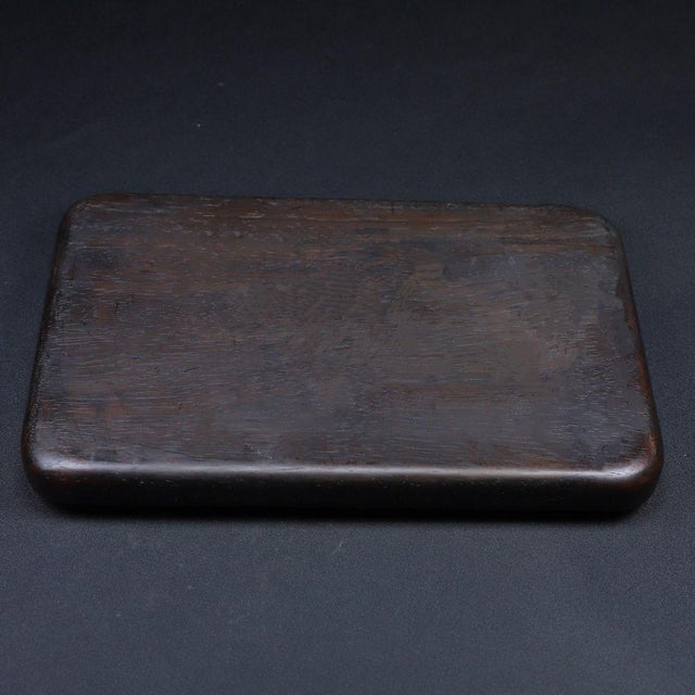 Wood Chinese Red Huali Wood Tray With Jade Inlay Lotus & Fish Motif – Handcrafted Auspicious Serving Tray For Sale - Image 7 of 10