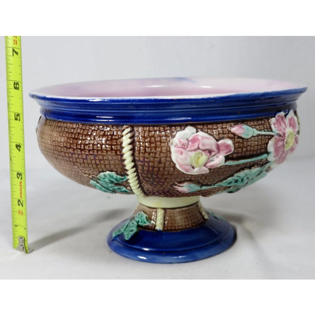 Antique American Victorian Majolica Serving Bowl Circa 1880s For Sale - Image 11 of 13