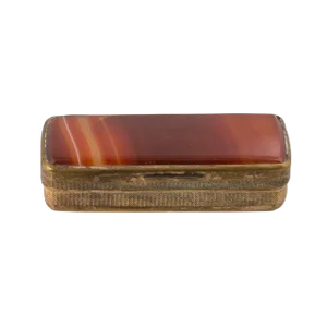 Late 19th Century Vintage Victorian Brass & Agate Matchsafe