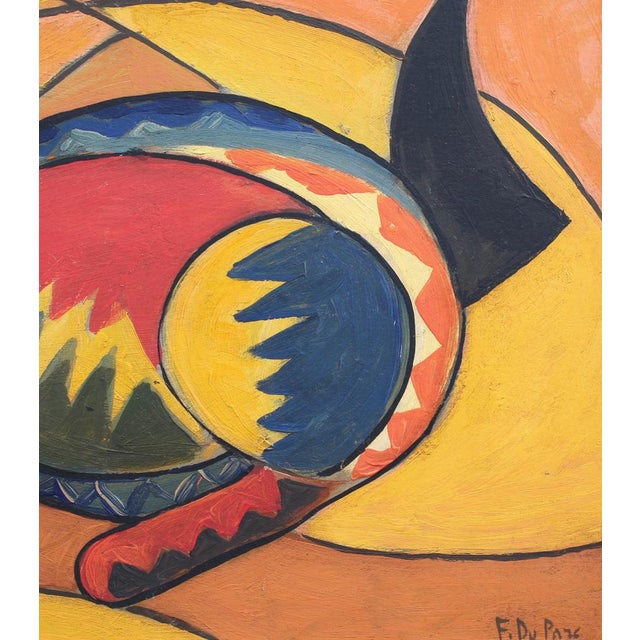 F. DuParc Portrait of a Reposing Cat, 1960s, Oil on Board, Framed For Sale - Image 10 of 16