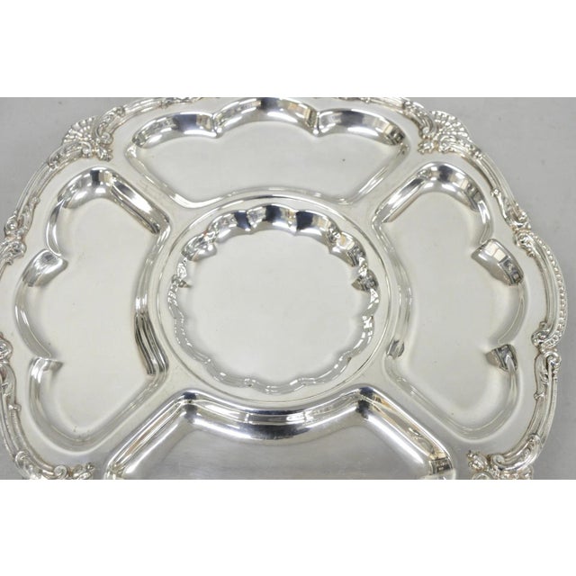 Vintage Victorian Silver Plated Lazy Susan Revolving Serving Platter Party Tray For Sale - Image 4 of 14