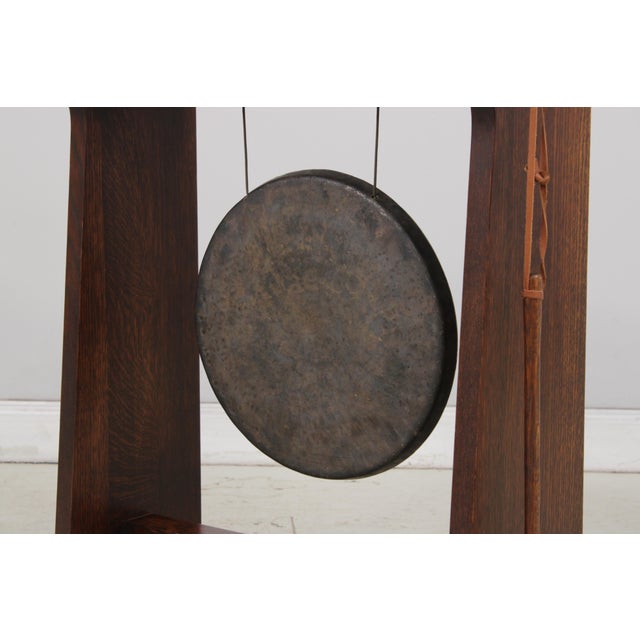 Wood Stickley Mission Oak Arts & Crafts Gong For Sale - Image 7 of 18