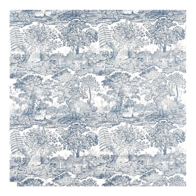 Sanderson Highgrove Toile Fabric in Tetbury Blue - a sample For Sale