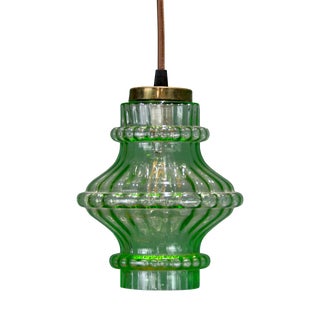 Green Glass Lamp, 1960s For Sale