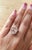Early 21st Century 4.89 Carat Morganite Halo Diamond 14 Karat Rose Gold Ring, Size 7.5 For Sale - Image 5 of 7