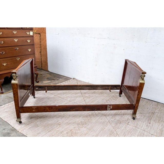 Wood Antique French Empire Burl Veneered Style Daybed For Sale - Image 7 of 18