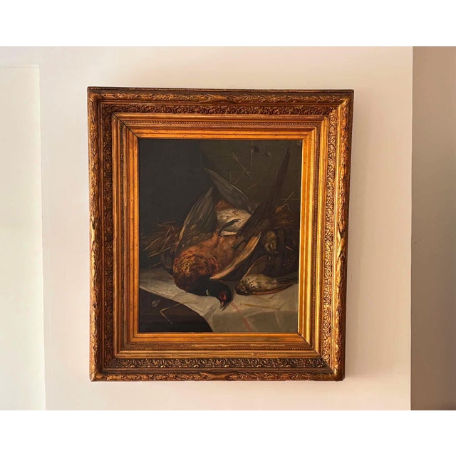 European Artist, Game Birds Still Life, Oil on Canvas For Sale - Image 5 of 12