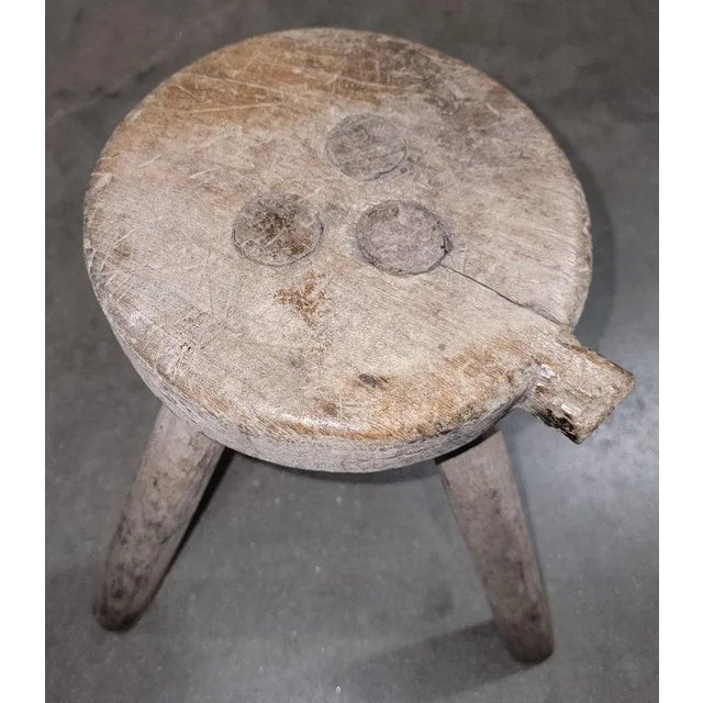 Rustic 19th Century Folky Stool For Sale - Image 3 of 7
