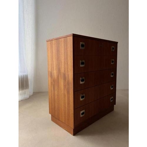 Plastic Mid-Century Modern Swedish Teak Chest of Drawers For Sale - Image 7 of 14