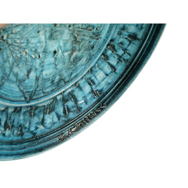 Abstract Art Pottery Gres Plate by Giuseppe Rossicone, 1970s For Sale - Image 4 of 6