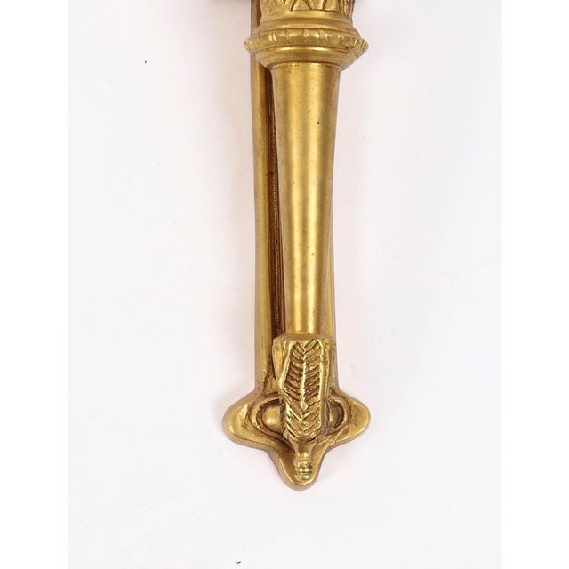 Glass Antique Neo-Classical Ormolu and Glass Flaming Torch Wall Light, 1920s For Sale - Image 7 of 11