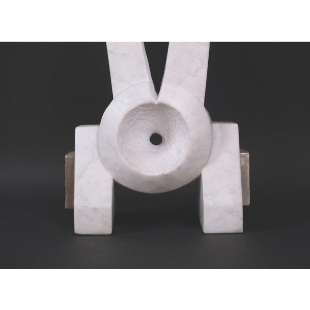 Modern Hugo Verheyen, New Europe Sculpture, 1970s, Carrara Marble and Steel For Sale - Image 3 of 12