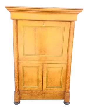 19th Century Biedermeier Birds Eye Maple Secretary Desk
