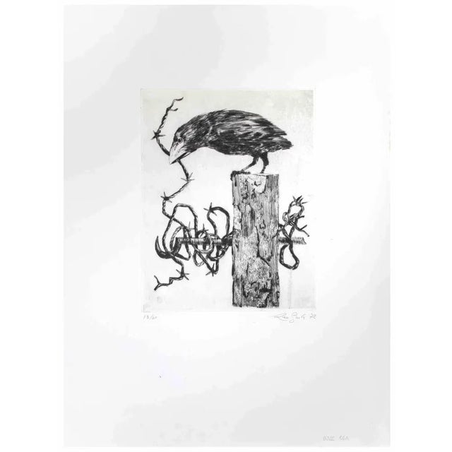 Crow is an artwork realized by the Contemporary Italian artist Leo Guida (1992 - 2017) in 1972. Original black and white...