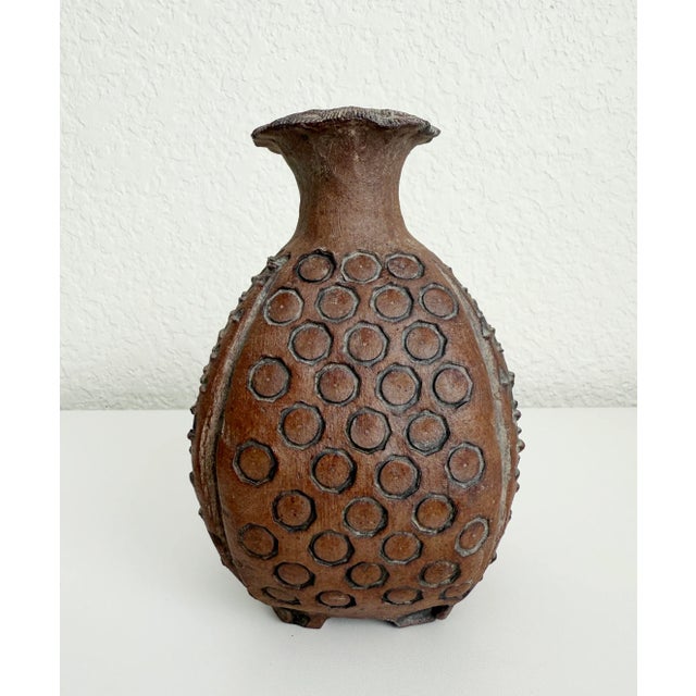 1970's Brutalist Stoneware Vase For Sale - Image 4 of 10