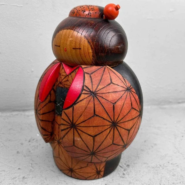 Mid-Century Modern Vintage Sosaku Kokeshi by Kazuo Takamizawa, Japan, 1960s For Sale - Image 3 of 10