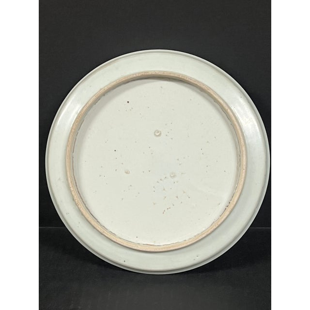 Blue Latre 20th Century Chinese Art Porcelain Blue and White Plate Mountain Scenery Design For Sale - Image 8 of 11