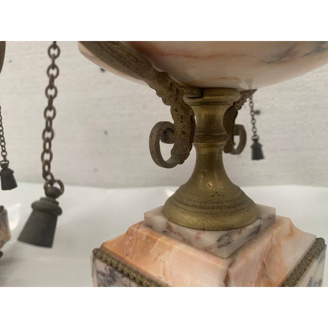 Louis XVI Fireplace Set in Marble and Chased Bronze, Set of 3 For Sale - Image 6 of 18