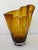 Polish Handblown Amber Artglass Freeform Rim Vase – 9.75” For Sale - Image 4 of 8