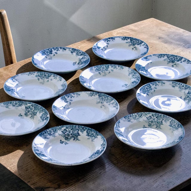Antique French Plates by Moulin Des Loups, 1910, Set of 10 For Sale - Image 3 of 10