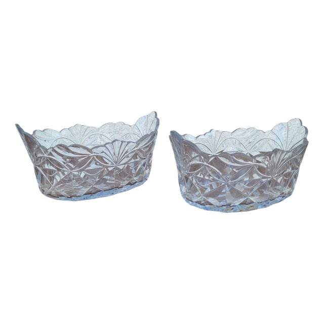 Antique Cut Crystal Cups, 1800s, Set of 2 For Sale