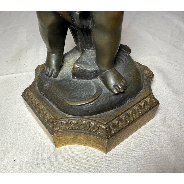 Antique 1800s Claude Michel Clodion Putti Cherub Bronze Statue Realism Sculpture For Sale - Image 10 of 13