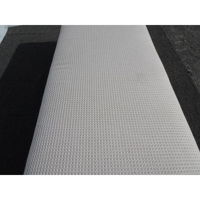 Metal Modern White Bed Side Bench With Iron Base & Designer Fabric For Sale - Image 7 of 14