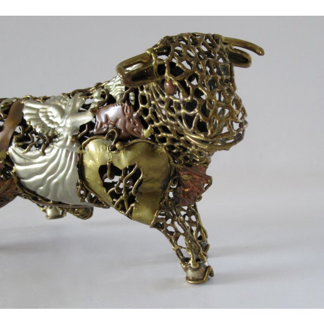 Pal Kepenyes Style Brutalist Mexican Milagro Bull Sculpture For Sale In West Palm - Image 6 of 13