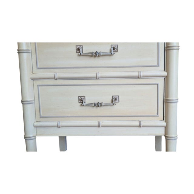 Hollywood Regency Vintage Henry Link Bali Hai Faux Bamboo Nightstands, Pair of 2, Original Finish For Sale - Image 3 of 18