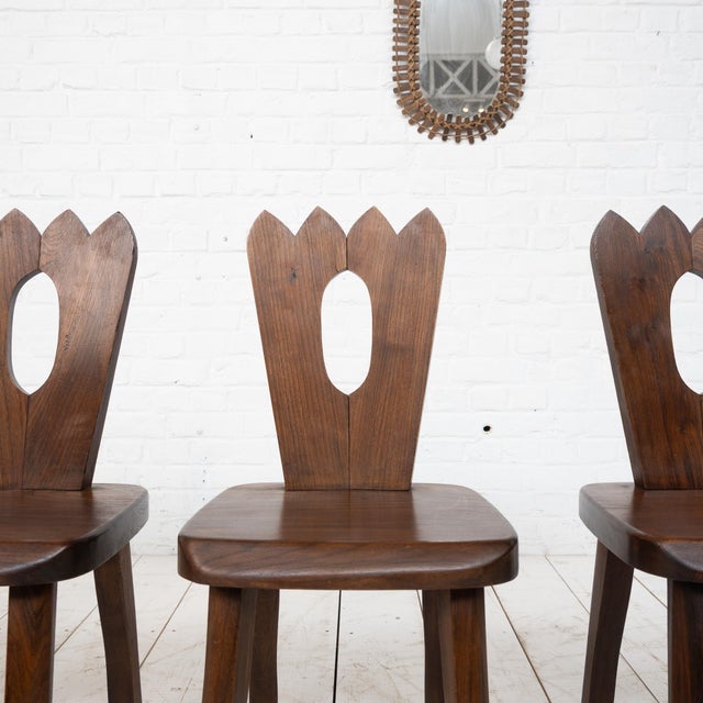 Brutalist Elm Chairs in the style of Olavi Hanninen, 1960s, Set of 4 For Sale - Image 6 of 11