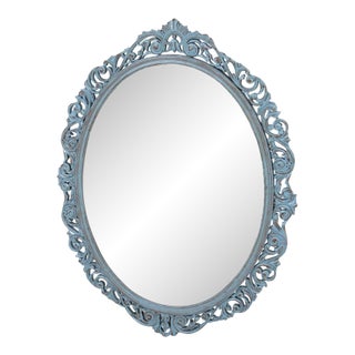 Painted Carved Mirror For Sale