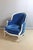 Wood Louis XV Lounge Chair in Blue Velvet For Sale - Image 7 of 11