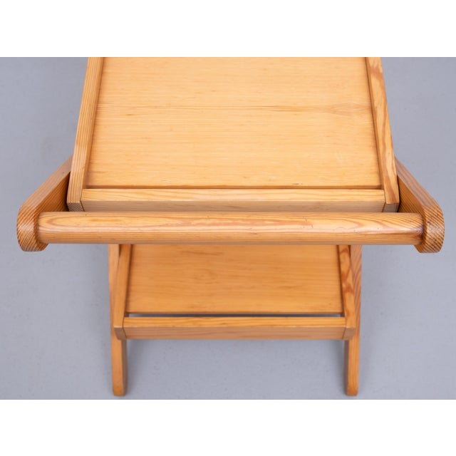 Wood Serving Trolley in Pine with Wheels, 1970s For Sale - Image 7 of 11