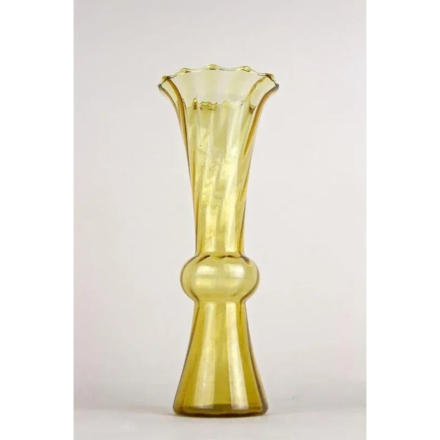 Vintage Austrian Art Deco Glass Vase, 1920 For Sale - Image 4 of 16