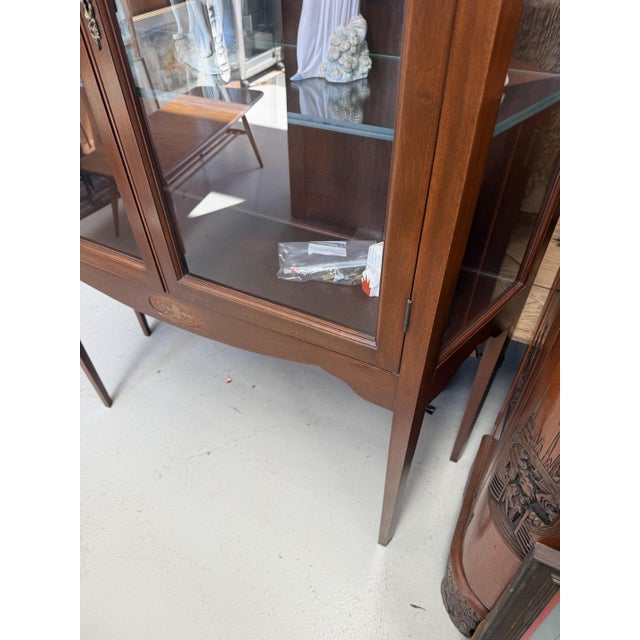 Mahogany Brass Inlaid Display Cabinet, 1990s For Sale - Image 4 of 6