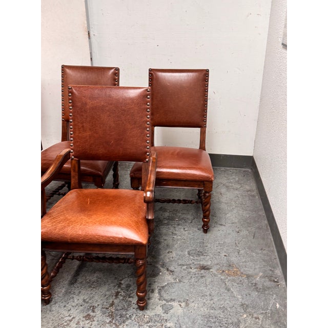 Brown Stanley Furniture Barley Twist Chairs, Set of Six For Sale - Image 8 of 12