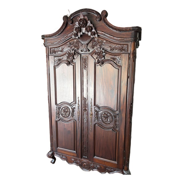 Vintage Mahogany Armoire / Wardrobe For Sale