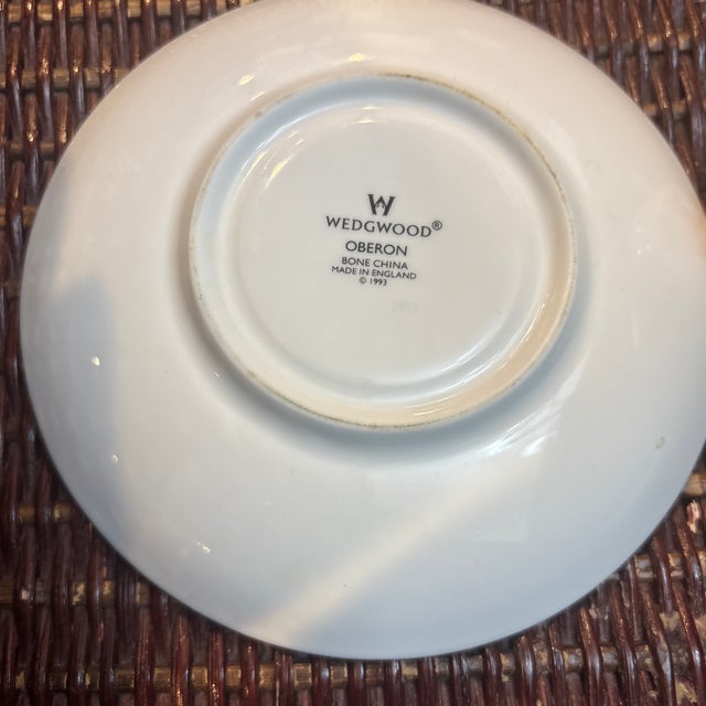 English Wedgwood Oberon Teacup and Saucer Circa 1993 For Sale - Image 3 of 3