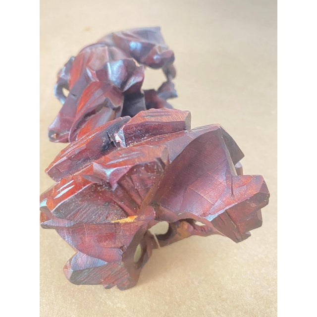 Brown Republic Period Chinese Carved Wood Statue of a Fisherman, 1900s For Sale - Image 8 of 9