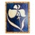 Original Iris Flower Painting in Gold Bamboo Frame, Oil on Canvas, 11" X 14" by Tatiana Duperault For Sale