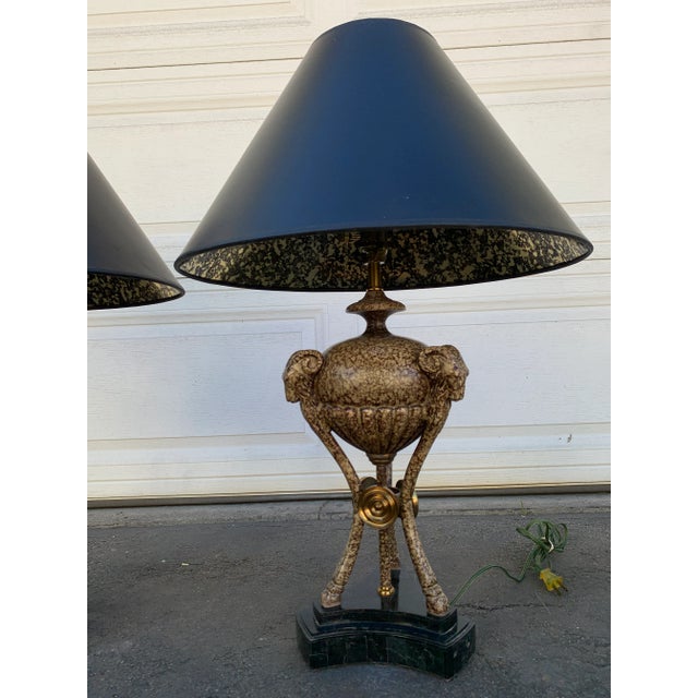 Vintage Ram Goat Table Lamps- Pair For Sale In Los Angeles - Image 6 of 11
